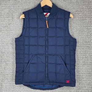 Best Made Co Mens 800 Fill Goose‎ Down Puffer Quilted Vest Navy Blue XS